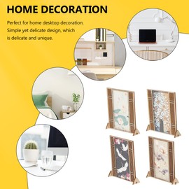 Totority 1 Set Miniature Lacquerware Folding Screen, Mini Chinese Style, Antique Picture, Tabletop, Folding Screen, Mini Room, Divider, Panel, Dollhouse Table Decoration