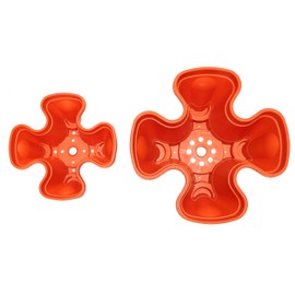 Vertical Gardening Stackable Planter - Build Simple Stacking Gardens or Efficient Commercial Farms - Grow More Strawberries, Herbs, Vegetables & Flowers in Less Space - US Made Pots (Large, Orange)