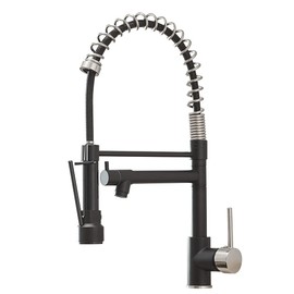 AIMADI Kitchen Sink Faucet,Black Kitchen Faucets with Pull Down Sprayer,Black Stainless Steel Single Handle One Hole Kitchen Faucet,Matte Black