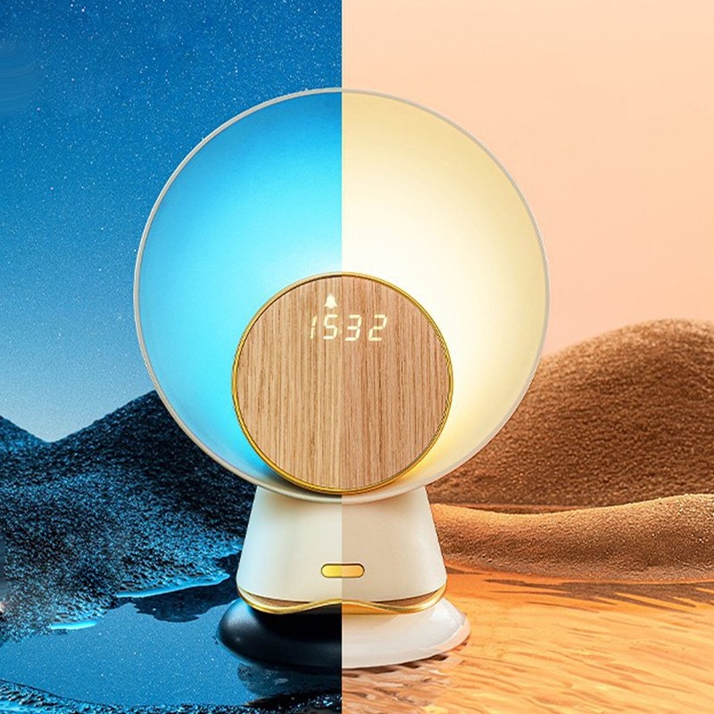 Moonlight Sensor Night Light Speaker Wireless Alarm Clock Bluetooth Speaker