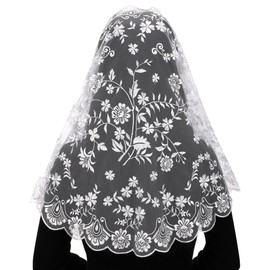 Bozidol Catholic Mantilla Church Veil Spanish Chapel Lace Mass Scarf Veil First Communion Veil for Religious Girls