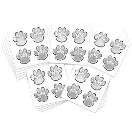 Sports Spirit Temporary Tattoos / 100 Mini Team & School Spirit Designs/Skin Safe/Removable (Silver Puffy Paw)