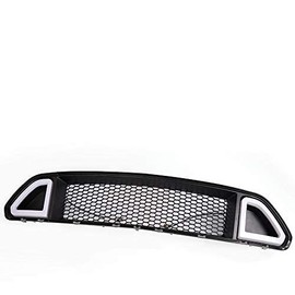 CHEDA Mesh Front Bumper Upper Hood Grille, Compatible With 2015-2017 Ford Mustang, With DRL LED White Light