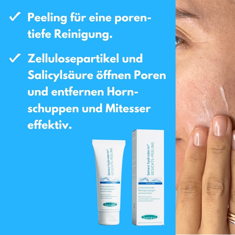 benevi Exfoliating 75 ml for blemished skin opens clogged pores,