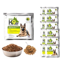 SOS Food Lab Emergency Dog Food Ration (12 Pack, 8 Oz Each) - Pet Food Contains High Protein Chicken for Any Size Dog Breed - Ready to Eat - 5 Year Shelf Life - Formulated for Increased Endurance