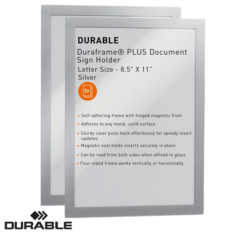 Durable Magnetic DURAFRAME Plus Document Sign Holder, Letter-Size 8-1/2" x