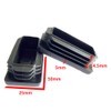 Carkio 1"x 2" Rectangle Black Plastic Tubing End Cap, Plug