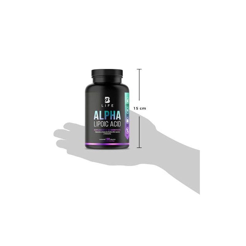 B Life Ácido Alfa Lipoico de 180 cápsulas Potenciado con