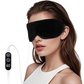 GNEGNI LIFE GNEGNI LIFE Heated Eye Mask,Smart Temperature&Timer Control, USB Soft Cotton Warm Eye Compress, for Dry Eyes, Blepharitis, Dark Circles and Sleep&TravelBlack