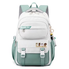 JANSBEN School Backpack Boys Girls Teenager School Bag Waterproof Backpack Women Men School Bag Laptop Bag Backpack Nylon (30L), Water Green-31, Rucksack Backpacks
