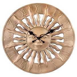 Bulova Sunrise Indoor/Outdoor Wall Clock, 14.3"", Golden Bronze (C4860)
