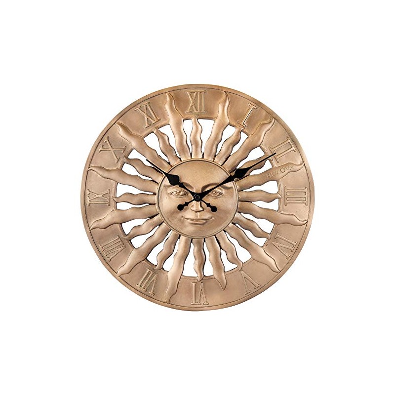 Bulova Sunrise Indoor/Outdoor Wall Clock, 14.3"", Golden Bronze (C4860)