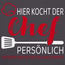 Shirtracer - Apron – Cooking Apron Men 1 – Here's the Chef Personally – Gift Men Funny Kitchen Chef Hobby Chef, 2 anthracite