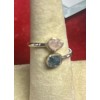 Natural Creations Aquamarine And Morganite thumb ring sterling silver size