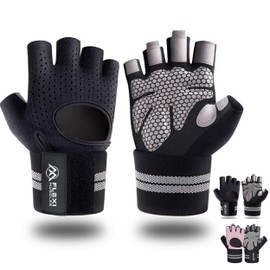 FLEXI MUSCLES - Gym Gloves for Working Out with Wrist Support, Exercise Gloves for Weight Lifting, Cycling and Gym. Breathable Lifting Gloves for Men and Women.