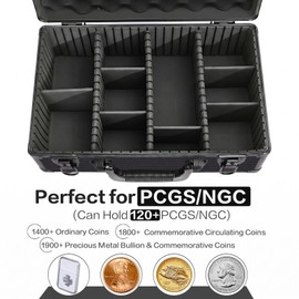 BAGAKE Graded Coin Storage Box for NGC/PCGS Slabs - Holds 120+ Coins