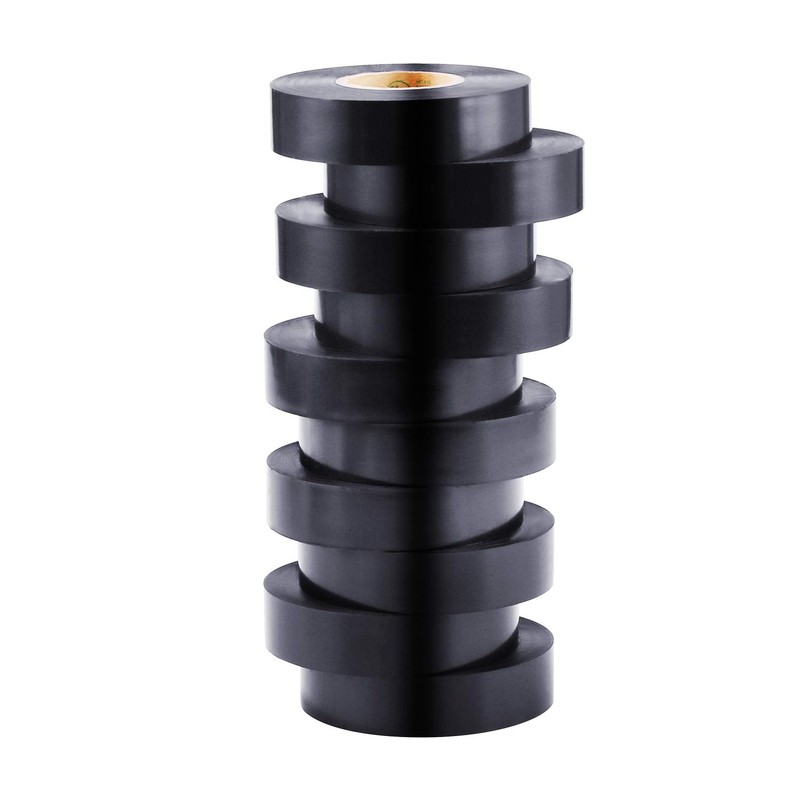 Lichamp 10-Pack Black Electrical Tape Waterproof, 3/4 in x 66ft,