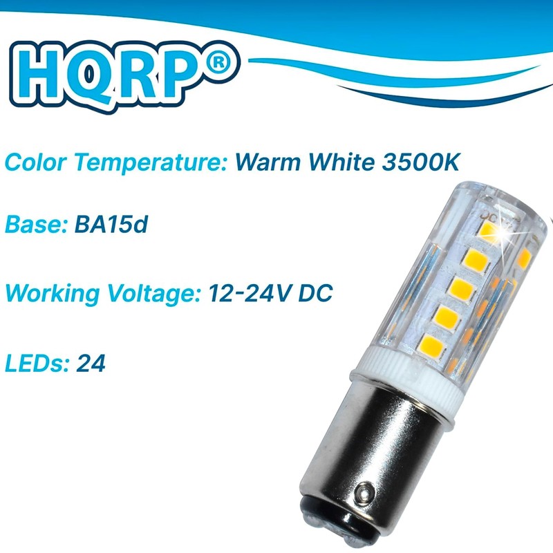 HQRP Navigation and Anchor Light Ba15d Bayonet Base 24LEDs Dual