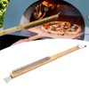 Long Pizza Oven Brush with Scraper Mounted Metal Bristles Pizza