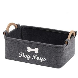 Generisch J & G Pet Toy Felt Storage Box to Store Chew Toys, Blankets, Dog Clothes and Other Pet Accessories - Dark Grey