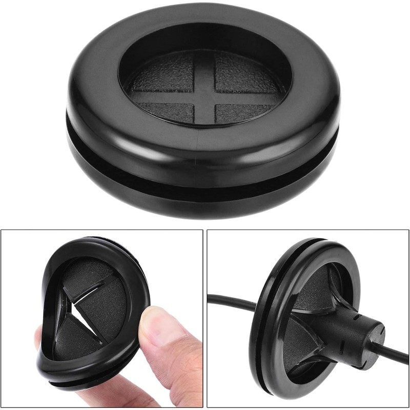 4 Black Round Double Sided Electrical Rubber Grommets for Wire