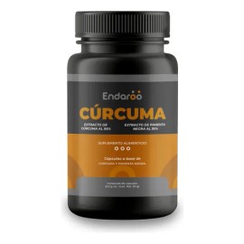 Endaroo Frasco Turmeric Cúrcuma 95% Pimienta Negra 60 Cáps Suplemento