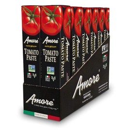 Amore Vegan Tomato Paste In A Tube - Double Concentrated, Non GMO Certitied and Made In Italy (Pack of 12)