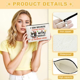 Sewing Gift for Women Makeup Bag Hostess Gift for Women Mom Grandma Quilting Gifts for Quilters Zipper Cosmetic Pouch Sewer Quilting Gifts Sewing Lover Present Travel Toiletry Bag