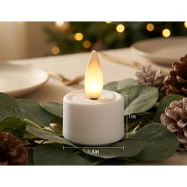 CozierGlow Rechargeable Flameless Tealights Candle with Remote Timer, 3D Moving Flame Real Wax Led Tealight Candles (White, 1.4in)