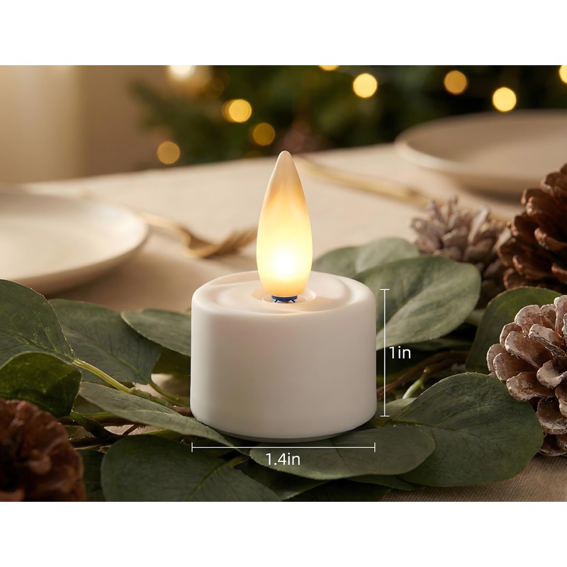 CozierGlow Rechargeable Flameless Tealights Candle with Remote Timer, 3D Moving