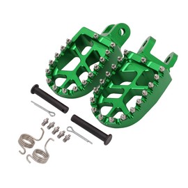 BAOUFF Dirt Bike Foot Pegs with Springs and Lathes,CNC T6 Aluminum Dirtbike Footpegs Pedal Rests for KLX300R 1997-2007 2020-2023/KLX300 2021-2023 Green