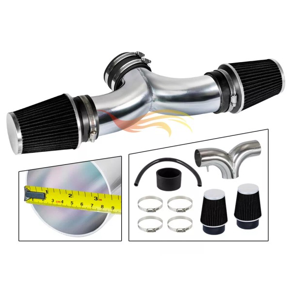 L3 Racing Ram Air Intake Kit+BLACK Dual Twin Filter for