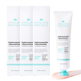 HIMALAYA PINKSALT Fluoride Free Hydroxyapatite Toothpaste with Niacinamide, Helps Remineralize, Appropriate for Sensitive Teeth, Teeth Whitening, Spea