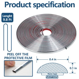 ZOWZOW 9.8 Ft Peel and Stick Trim,Flexible Trim Molding for Backsplash Tile Edge, Self-Adhesive Wall Trim for Corner, Frame Decor Shiny Silver