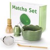 MestectPET Matcha Bowl with Spout, Matcha Stirrer and Stand, Matcha