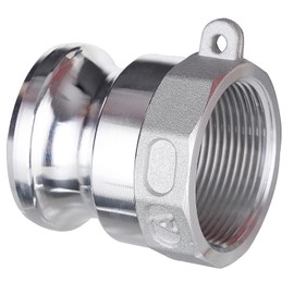 EASTRANS 2 PCS Aluminum Global Type A Cam and Groove Hose Fittings, 2" Camlock Hose Coupler, Male Aadapter x Female NTP Thread Camlock Fittings