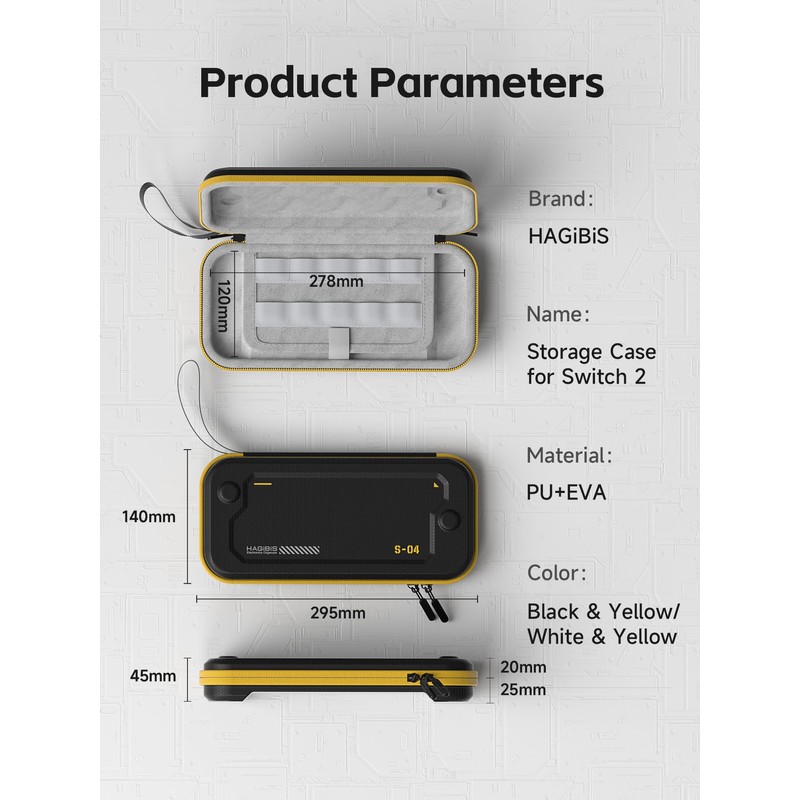 Hagibis Carrying Case for Switch 2, PU Leather Portable Travel