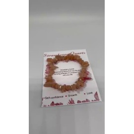 Strawberry Quartz  Bracelet 8mm Raw Handmade Natural Stone for Love Growth