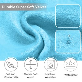 Happy Nest Toddler Airplane Bed & Airplane Seat Extender for Kids - Portable Foot Rest for Children Flights, Soft Velvet Toddler Plane Bed, Lightweight Machine Washable Travel Essentials (Blue)