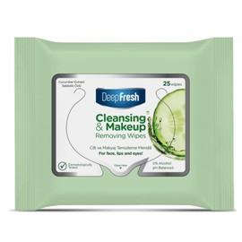 DeepFresh Cucumber Make-Up Removal Wipes - Gentle Cleansing for Face & Eyes | Removes Waterproof Makeup, Hydrates Skin | Pack of 6| Travel-Friendly, Dermatologist-Tested