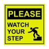 Signs ByLITA Square Please Watch Your Step Sign(Yellow/Black) - Medium