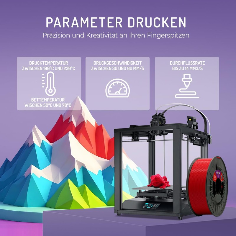 WINKLE PLA HD Filament 1.75 mm Mauve, 300 g Spool,