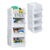 TidyFriend Stackable Storage Bins for Pantry - 8 Pack Stackable