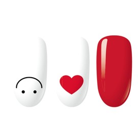 Completely Cured Gel Nail Stickers, 28pcs Gel Nail Strips, Protect from UV Because no Need UV Light lamp (Smile Heart 28 pcs)