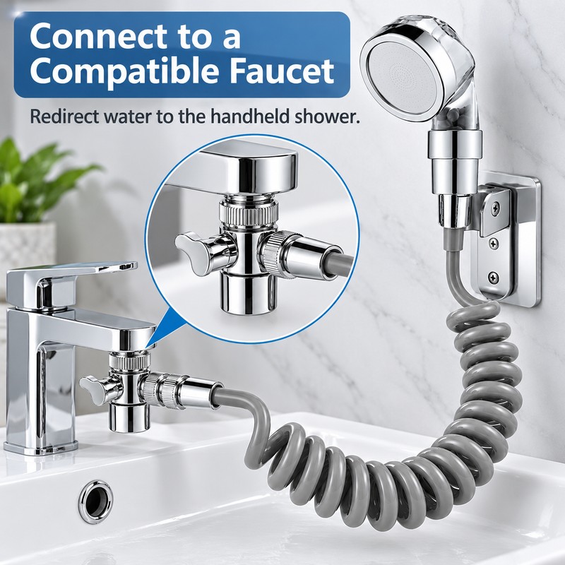 Washbasin Shower Extender for Hair Washing – Handheld Faucet Shower