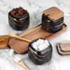 Spice Jars Set, 3 Pieces Ceramic Sugar Bowl with Lid