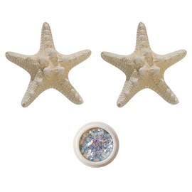 2 Pcs Starfish Hair Clips Mermaid Sea Star Hair Clips Beach Hair Pins Hairpins Hair Barrettes Mermaid Hair Accessories with Face Makeup Glitter