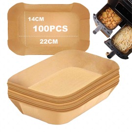 Backpapier für Heißluftfritteuse, 100 Stück für Ninja Airfryer AF400EUCP, AF300EU, AF400EU und Anderen Dual Zone Heißluftfritteuse