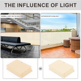 LOVE STORY Balcony Privacy Screen, 3'x16' Cream Deck Shield Screen Fence Cover (HDPE),UV Protection and Weather-Resistant,3 FT Height for Deck, Patio, Backyard, Outdoor Pool, Porch, Railing