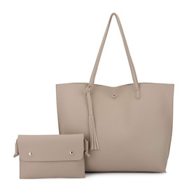 K.EYRE Women's Faux PU Leather Tote Shoulder Purses Bag for women, Big Capacity Tassel Handbag